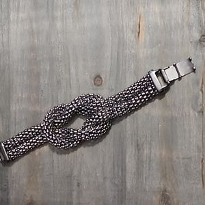 Slip Knot Silver Toned Bracelet